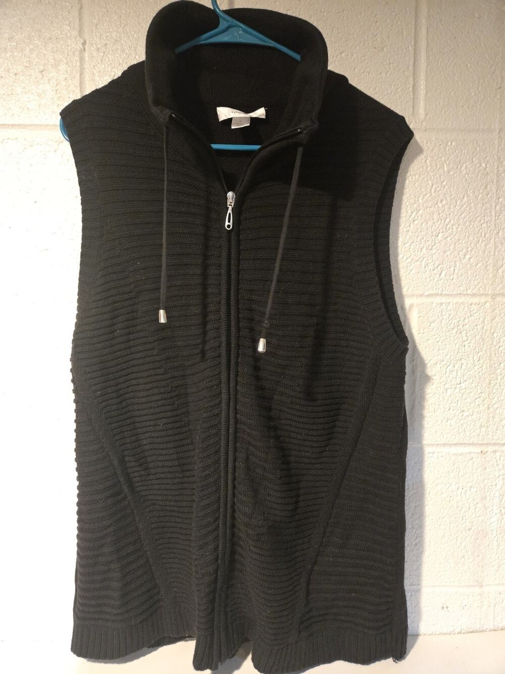 Cj Banks Womens Full Zip Sleeveless Shirt Wool Size X Used Good Condition